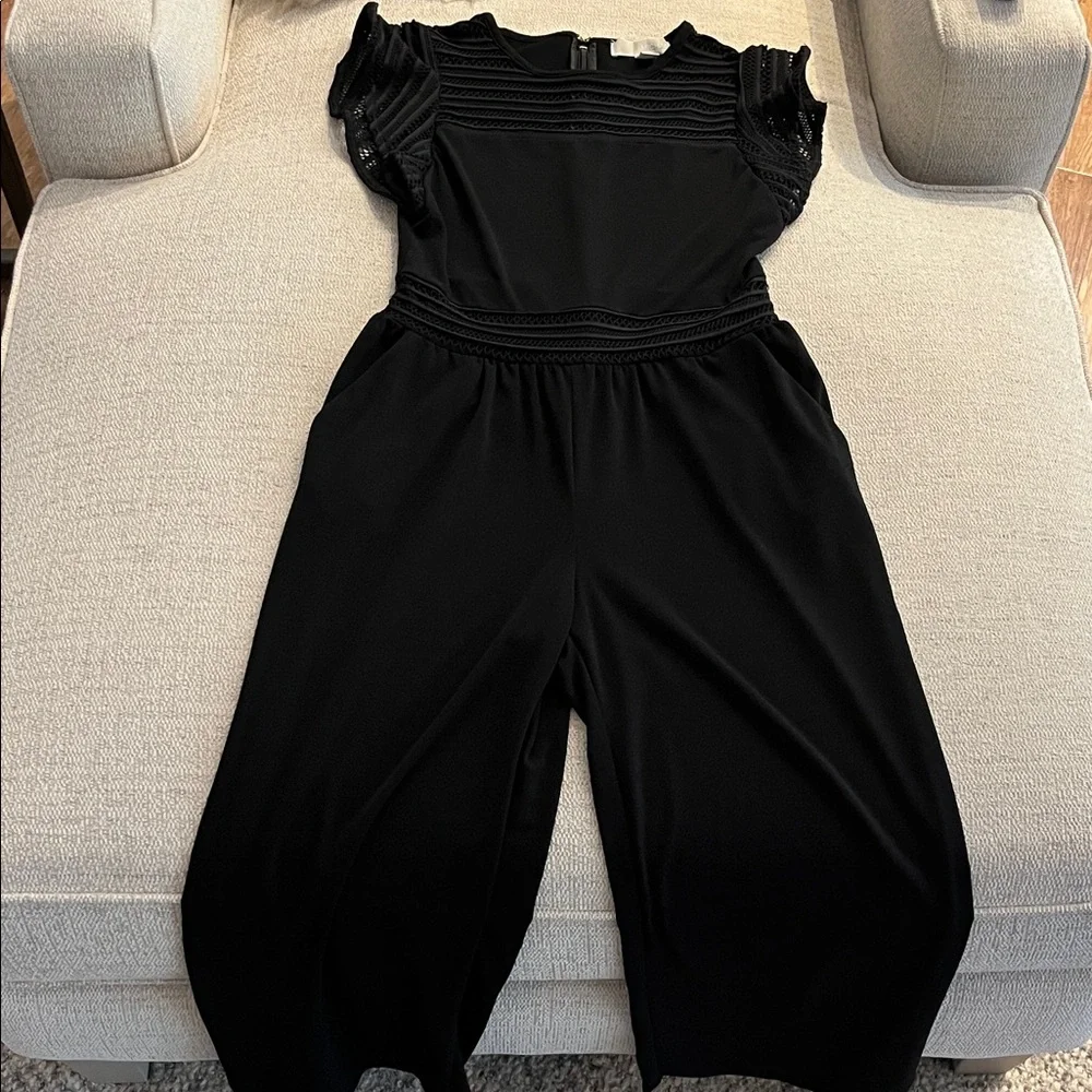 Michael Kors Black Lace-Detail Jumpsuit